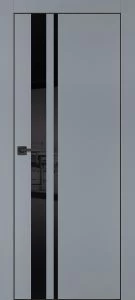 Межкомнатная дверь PX-16 черная кромка с 4-х ст. Серый матовый