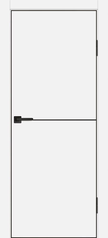 Фото Межкомнатная дверь P-19  черный молдинг PET,  кромка ABS черная c 4-х ст. Белый матовый