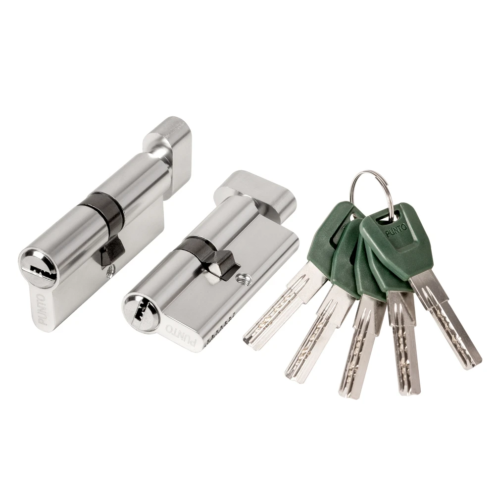 Фото Цилиндровый механизм (A202/60) A2002Knob60(25+10+25) с вертушкой SN никель