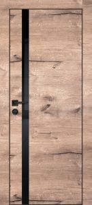 Межкомнатная дверь PX-8  черная кромка с 4-х ст. Дуб пацифик
