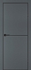 Межкомнатная дверь P-19  черный молдинг PET,  кромка ABS черная c 4-х ст. Графит матовый